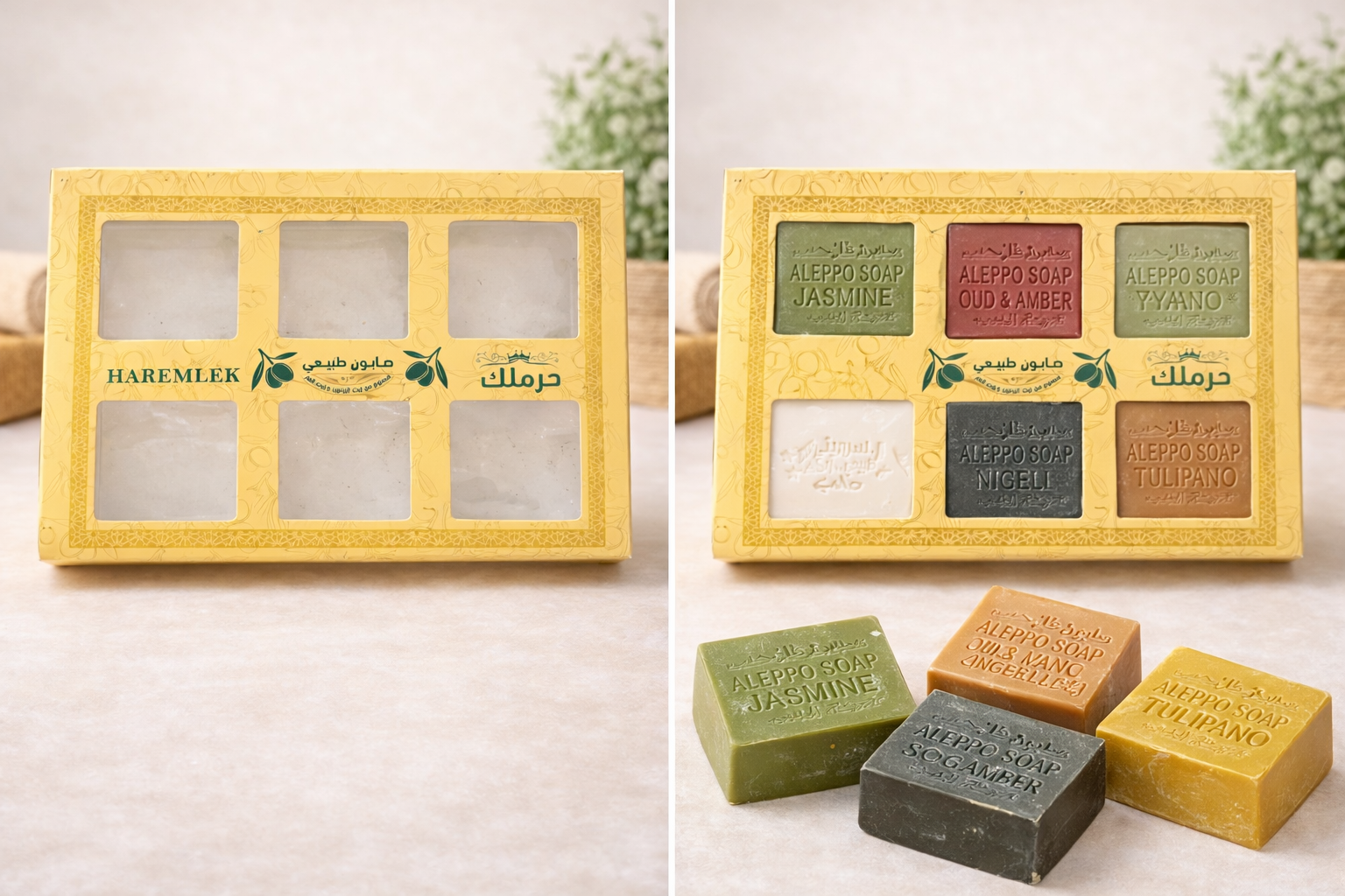 صابون طبيعي مصنوع من زيت الزيتون والغار