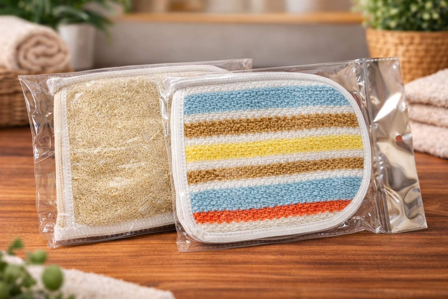 ليفة كف الوان متعددة وجه خشن ووجه ناعم